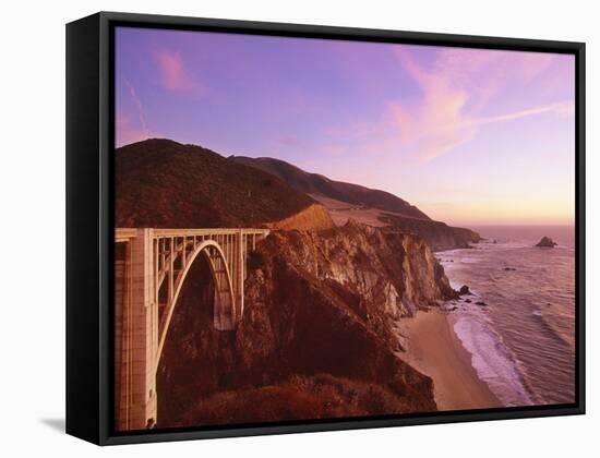 Bridge over Ocean Cliff, Big Sur, California, USA-Massimo Borchi-Framed Stretched Canvas