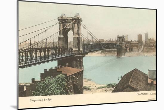 Bridge over Ohio, Cincinnati, Ohio-null-Mounted Art Print