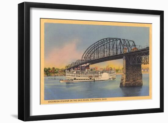 Bridge over Ohio River, Cincinnati-null-Framed Art Print