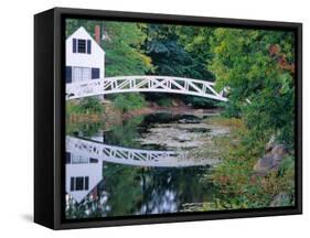 Bridge Over Pond in Somesville, Maine, USA-Julie Eggers-Framed Stretched Canvas