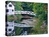Bridge Over Pond in Somesville, Maine, USA-Julie Eggers-Stretched Canvas