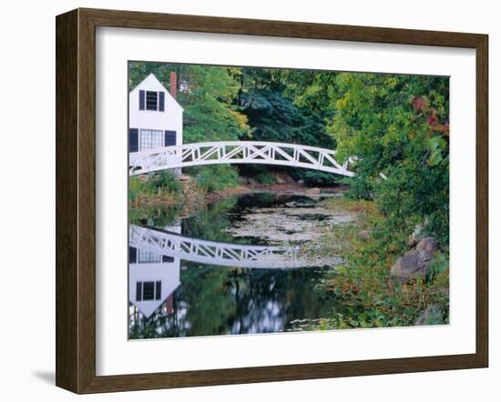 Bridge Over Pond in Somesville, Maine, USA-Julie Eggers-Framed Premium Photographic Print