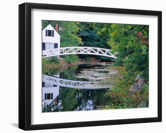 Bridge Over Pond in Somesville, Maine, USA-Julie Eggers-Framed Premium Photographic Print