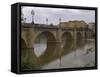 Bridge over Rio Ebro in Logrono, La Rioja, Spain-Janis Miglavs-Framed Stretched Canvas