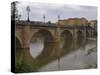 Bridge over Rio Ebro in Logrono, La Rioja, Spain-Janis Miglavs-Stretched Canvas