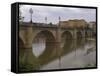 Bridge over Rio Ebro in Logrono, La Rioja, Spain-Janis Miglavs-Framed Stretched Canvas