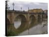 Bridge over Rio Ebro in Logrono, La Rioja, Spain-Janis Miglavs-Stretched Canvas