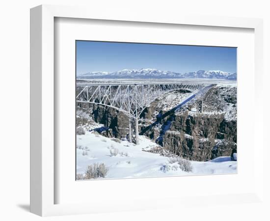 Bridge Over Rio Grande Gorge Near Taos, New Mexico, USA-Walter Rawlings-Framed Photographic Print