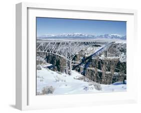 Bridge Over Rio Grande Gorge Near Taos, New Mexico, USA-Walter Rawlings-Framed Photographic Print