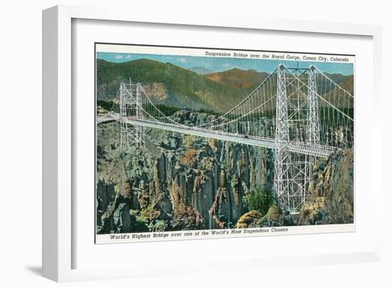 Bridge over Royal Gorge, Colorado-null-Framed Art Print