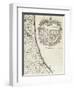 Bridge over Rubicon, Julius Caesar's Route, Detail from Map, Italy-null-Framed Giclee Print