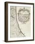 Bridge over Rubicon, Julius Caesar's Route, Detail from Map, Italy-null-Framed Giclee Print