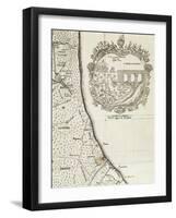 Bridge over Rubicon, Julius Caesar's Route, Detail from Map, Italy-null-Framed Giclee Print