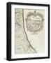 Bridge over Rubicon, Julius Caesar's Route, Detail from Map, Italy-null-Framed Giclee Print