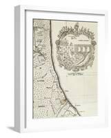 Bridge over Rubicon, Julius Caesar's Route, Detail from Map, Italy-null-Framed Giclee Print