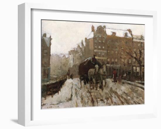 Bridge over Singel Canal by the Paleisstraat, Amsterdam, C.1895-1900-Georg-Hendrik Breitner-Framed Giclee Print