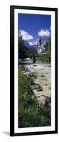 Bridge over Stream Below Country Church, Bavarian Alps, Germany-null-Framed Photographic Print