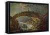 Bridge over the Falls-Hubert Robert-Framed Stretched Canvas