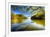 Bridge Over the Hudson River with Fall Colors-George Oze-Framed Photographic Print