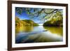 Bridge Over the Hudson River with Fall Colors-George Oze-Framed Photographic Print