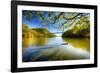 Bridge Over the Hudson River with Fall Colors-George Oze-Framed Photographic Print