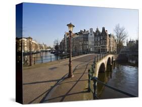 Bridge over the Keizersgracht Canal, Amsterdam, Netherlands, Europe-Amanda Hall-Stretched Canvas