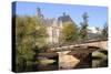 Bridge over the Lahn River and Medieval Old University Buildings, Marburg, Hesse, Germany, Europe-Nick Upton-Stretched Canvas