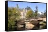 Bridge over the Lahn River and Medieval Old University Buildings, Marburg, Hesse, Germany, Europe-Nick Upton-Framed Stretched Canvas