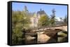 Bridge over the Lahn River and Medieval Old University Buildings, Marburg, Hesse, Germany, Europe-Nick Upton-Framed Stretched Canvas