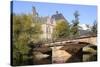 Bridge over the Lahn River and Medieval Old University Buildings, Marburg, Hesse, Germany, Europe-Nick Upton-Stretched Canvas