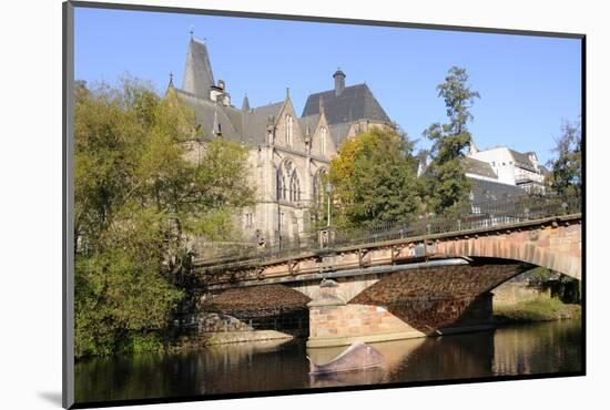 Bridge over the Lahn River and Medieval Old University Buildings, Marburg, Hesse, Germany, Europe-Nick Upton-Mounted Photographic Print