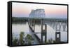 Bridge over the Mississippi River at Chester, Illinois-Gayle Harper-Framed Stretched Canvas