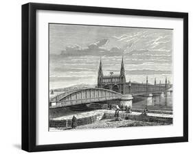 Bridge over the Rhine Between Strasbourg and Kehl-null-Framed Giclee Print