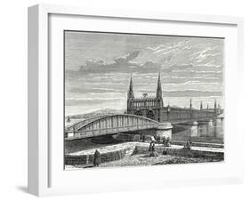 Bridge over the Rhine Between Strasbourg and Kehl-null-Framed Giclee Print