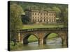 Bridge over the River and Chatsworth House, Derbyshire, England, United Kingdom, Europe-Christina Gascoigne-Stretched Canvas