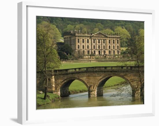 Bridge over the River and Chatsworth House, Derbyshire, England, United Kingdom, Europe-Christina Gascoigne-Framed Photographic Print