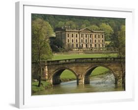 Bridge over the River and Chatsworth House, Derbyshire, England, United Kingdom, Europe-Christina Gascoigne-Framed Photographic Print