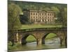 Bridge over the River and Chatsworth House, Derbyshire, England, United Kingdom, Europe-Christina Gascoigne-Mounted Photographic Print