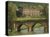 Bridge over the River and Chatsworth House, Derbyshire, England, United Kingdom, Europe-Christina Gascoigne-Stretched Canvas