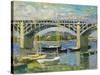 Bridge over the River at Argenteuil, 1874-Claude Monet-Stretched Canvas