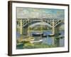 Bridge over the River at Argenteuil, 1874-Claude Monet-Framed Giclee Print