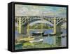 Bridge over the River at Argenteuil, 1874-Claude Monet-Framed Stretched Canvas