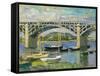 Bridge over the River at Argenteuil, 1874-Claude Monet-Framed Stretched Canvas