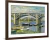 Bridge over the River at Argenteuil, 1874-Claude Monet-Framed Giclee Print