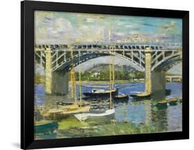 Bridge over the River at Argenteuil, 1874-Claude Monet-Framed Giclee Print