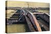 Bridge over the River Hooghly, Calcutta, India, C1880-1890-Samuel Bourne-Stretched Canvas