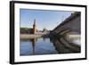 Bridge over the River Moskva with the Kremlin and St. Basil's Cathedral in the Distance-Martin Child-Framed Photographic Print