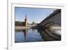 Bridge over the River Moskva with the Kremlin and St. Basil's Cathedral in the Distance-Martin Child-Framed Photographic Print