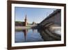Bridge over the River Moskva with the Kremlin and St. Basil's Cathedral in the Distance-Martin Child-Framed Photographic Print