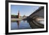 Bridge over the River Moskva with the Kremlin and St. Basil's Cathedral in the Distance-Martin Child-Framed Photographic Print